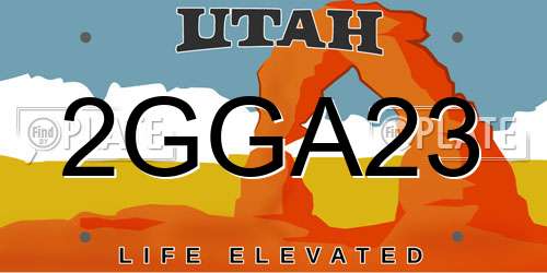 2GGA23 Utah License Plate