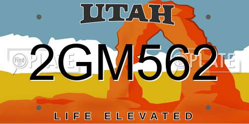 2GM562 Utah License Plate