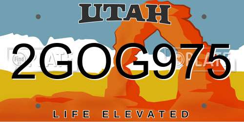 2GOG975 Utah License Plate
