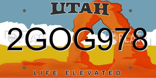 2GOG978 Utah License Plate