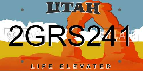 2GRS241 Utah License Plate