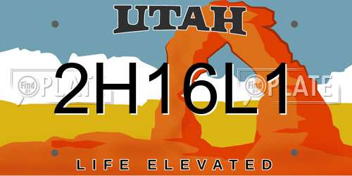 2H16L1 Utah License Plate