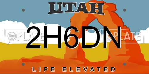 2H6DN Utah License Plate