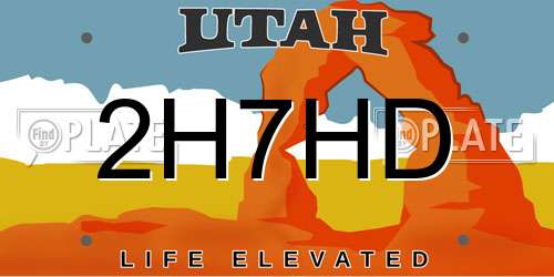 2H7HD Utah License Plate