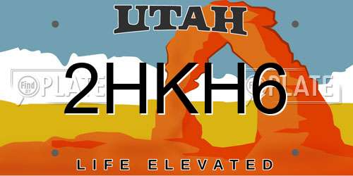2HKH6 Utah License Plate