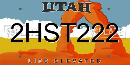 2HST222 Utah License Plate
