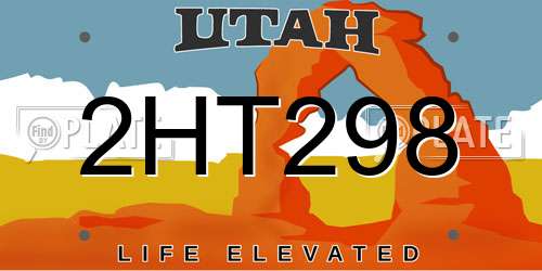 2HT298 Utah License Plate