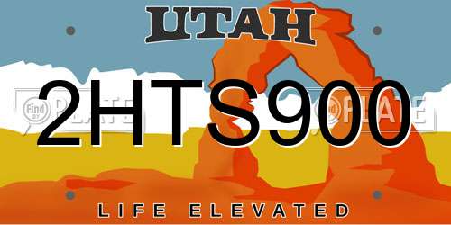 2HTS900 Utah License Plate