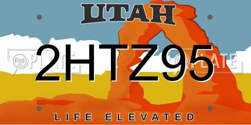 2HTZ95 Utah License Plate