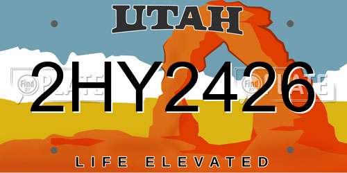 2HY2426 Utah License Plate