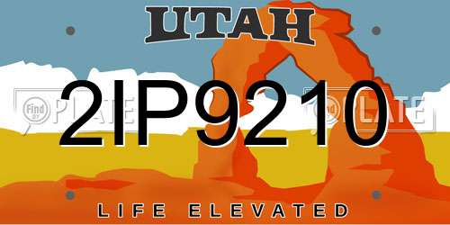 2IP9210 Utah License Plate