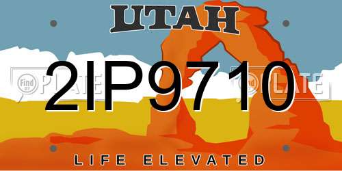 2IP9710 Utah License Plate