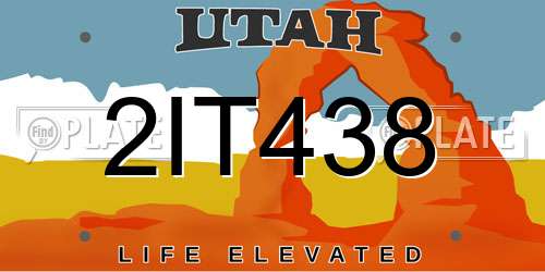 2IT438 Utah License Plate
