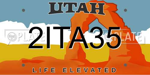 2ITA35 Utah License Plate