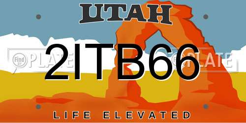 2ITB66 Utah License Plate