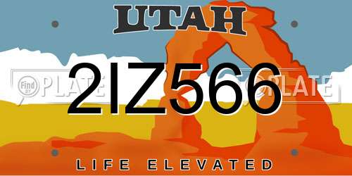 2IZ566 Utah License Plate
