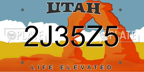 2J35Z5 Utah License Plate