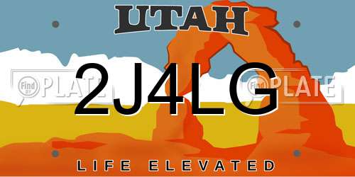 2J4LG Utah License Plate