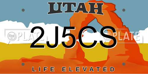 2J5CS Utah License Plate