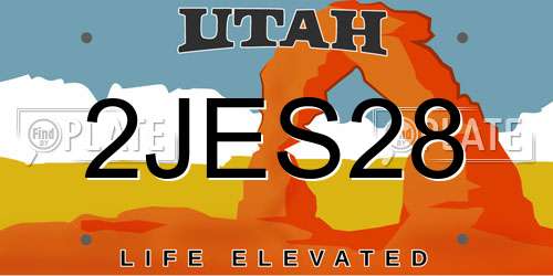 2JES28 Utah License Plate