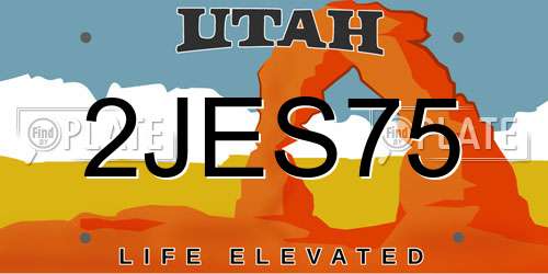 2JES75 Utah License Plate