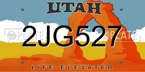 2JG527 Utah License Plate