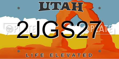 2JGS27 Utah License Plate