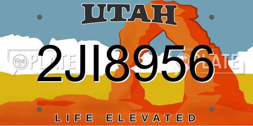 2JI8956 Utah License Plate