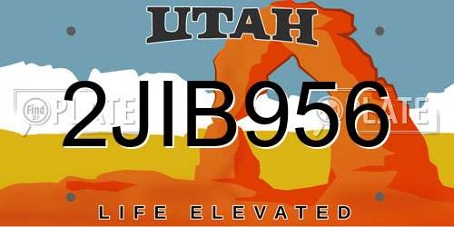 2JIB956 Utah License Plate