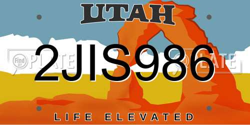 2JIS986 Utah License Plate