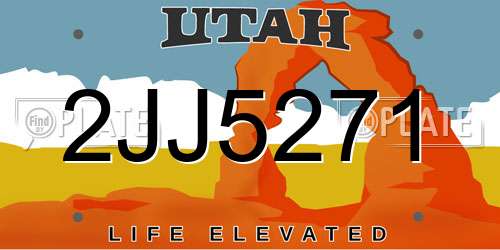 2JJ5271 Utah License Plate