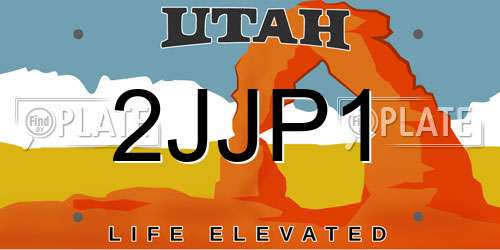 2JJP1 Utah License Plate