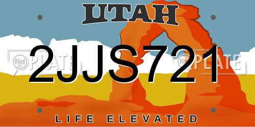 2JJS721 Utah License Plate