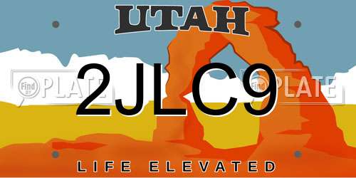 2JLC9 Utah License Plate