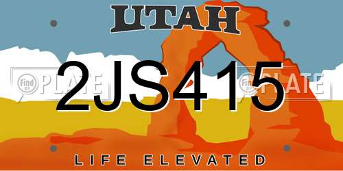 2JS415 Utah License Plate