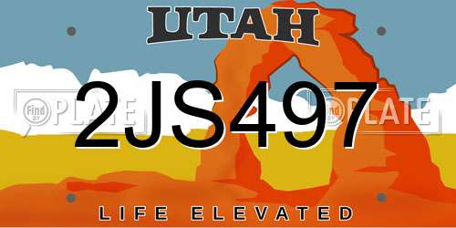 2JS497 Utah License Plate