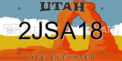 2JSA18 Utah License Plate