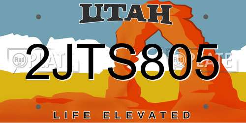 2JTS805 Utah License Plate