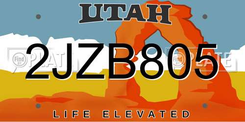 2JZB805 Utah License Plate
