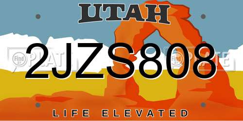 2JZS808 Utah License Plate