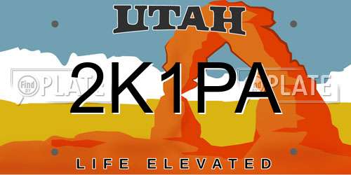 2K1PA Utah License Plate