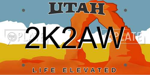 2K2AW Utah License Plate
