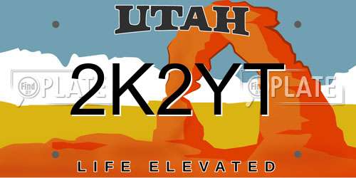 2K2YT Utah License Plate