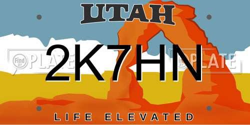 2K7HN Utah License Plate