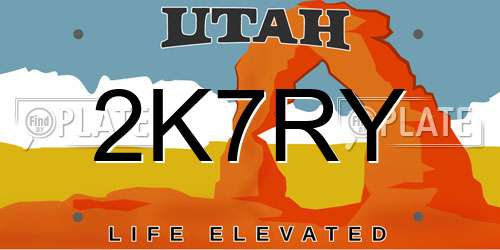 2K7RY Utah License Plate