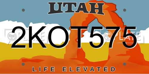 2KOT575 Utah License Plate