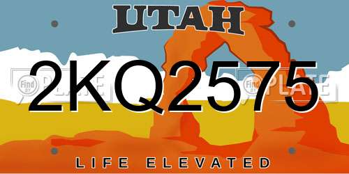 2KQ2575 Utah License Plate