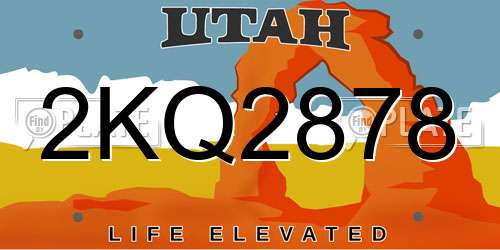 2KQ2878 Utah License Plate
