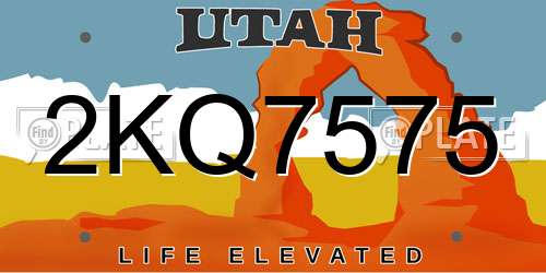 2KQ7575 Utah License Plate