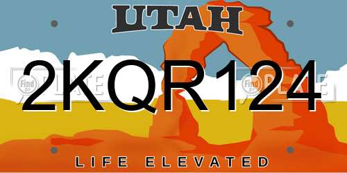 2KQR124 Utah License Plate